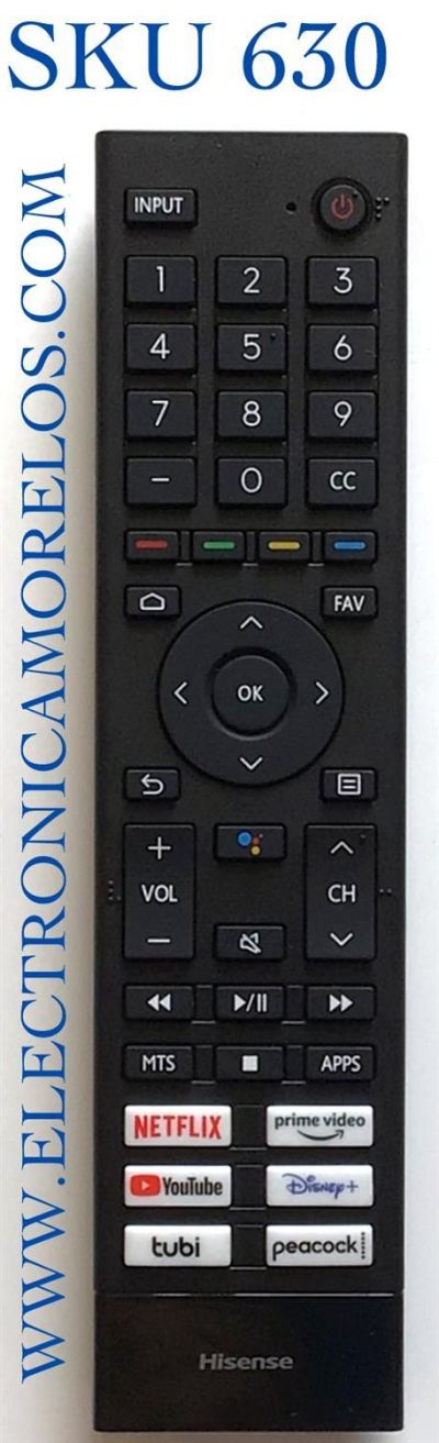 CONTROL REMOTO ORIGINAL NUEVO  PARA TV HISENSE SMART TV / COMANDO DE VOZ / NUMERO DE PARTE 2AVIGBR0001 / 25780-2AVIGBR0001 / ERF3J80H ZDA3220922 / MODELOS / 43A6G / 75A6G /  50A6G / 60A6G /  65A6G   70A6G / 50R6E3